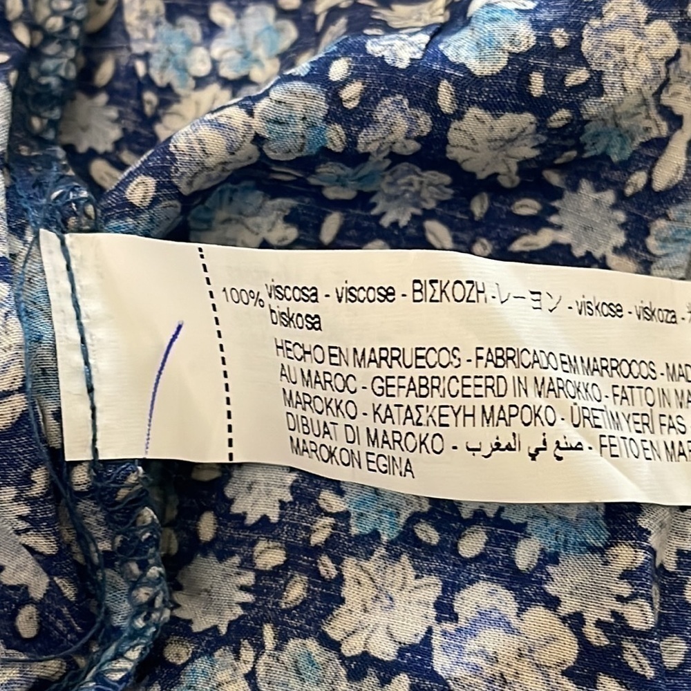 Zara Blue Floral Ditsy Ruffle Tiered Dress Sz. XS BNWT - Picture 12 of 12